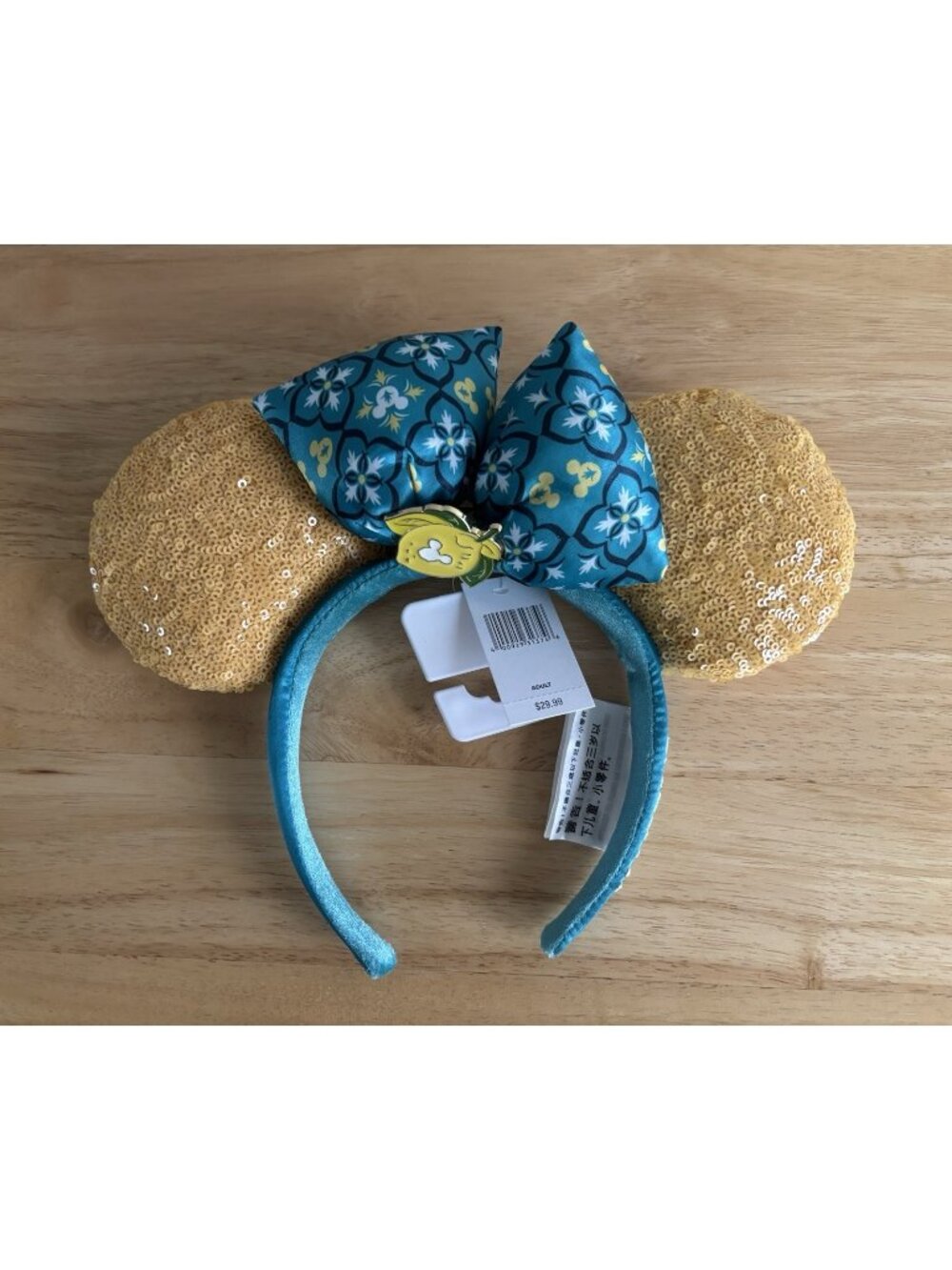 Disney Parks Epcot Saluti Limoncello Italy Minnie Mouse Ears Headband Lemon NWT